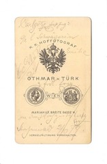Othmar v. Türk CDV photo portrait of a man with dedication-Vienna 1877