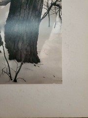 TWO TREES IN WINTER ORIGINAL SIGNED ART PHOTO B&W STETTNER VTG MATTE NJ CAMERA