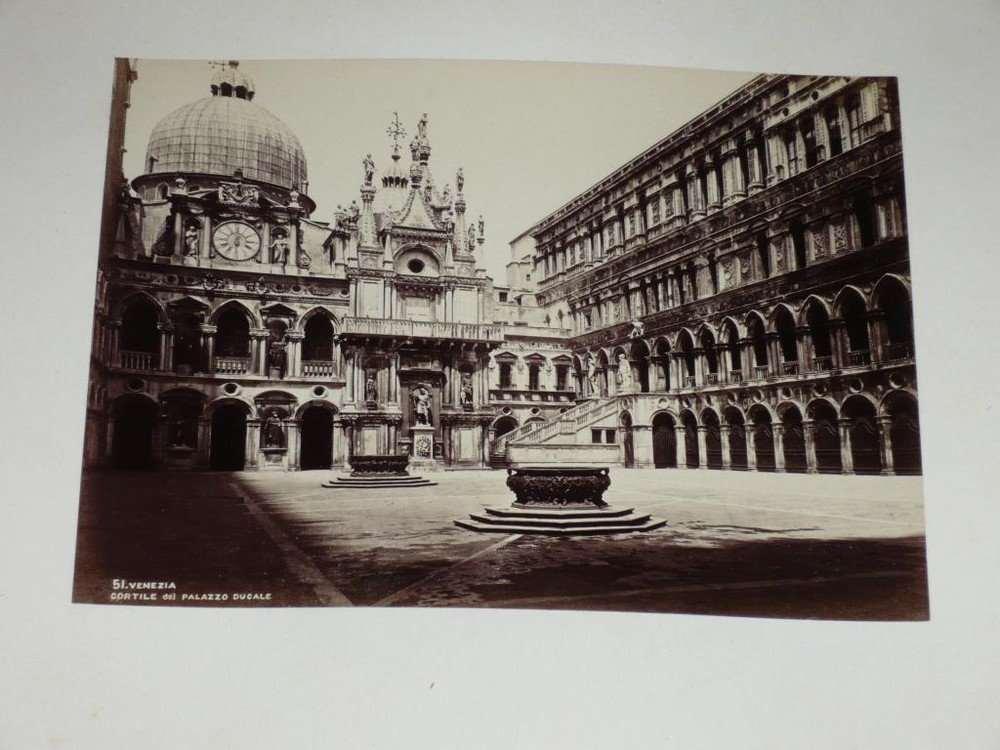 Naya / Venice Venezia 1870 Palazzo Ducale Vintage Albumen Print Photo Foto