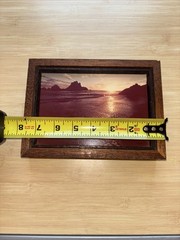 Vintage Dennis Barloga Framed Signed Photograph Of San Diego Sunset 7.75”x5.75”