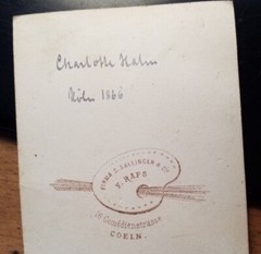 Charlotte Stoll Born Halm 1866/CDV F. Rapeseed Company S. Sallinger & Cie. cologne