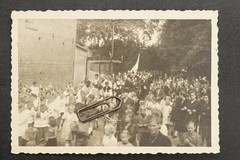 Photo Mass Church Parade Eisleben Mögglingen Flag Carry People Spectator Picture