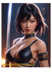 Beautiful Sensual Asian Girl Anime D on Quality semi-gloss Photo Paper 8″x10″