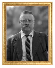 Theodore Roosevelt Photograph in a Aged Gold Frame