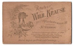 Photograph Wilh. Krause, Jüterbog, Horse Street 26, Plate Camera with Painters Pallet