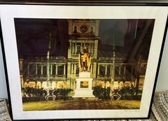 Framed Matted Photo of King Kamehameha With Ghost Warriors Hawaii Signed Sheer