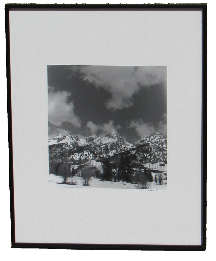 DAVID McINTYRE Signed Photograph of a Snowy Mountain Landscape 1993
