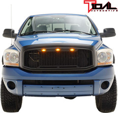 Tidal Upper ABS Grille LED Grill with Amber LED Lights – Matte Black for 06-08 R