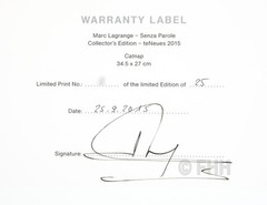 «SENZA PAROLE» COLLECTOR’S EDITION » MARC LAGRANGE » WITH ORIGINAL SIGNED PRINT