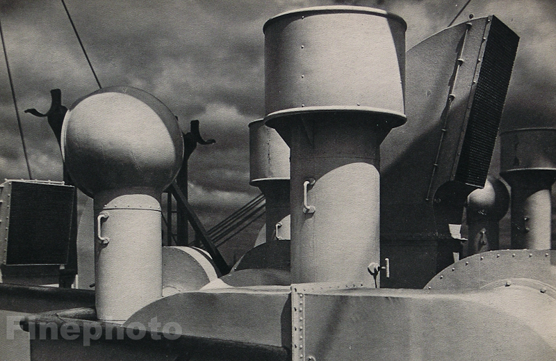 1931 Original Ship BREMEN Nautical Photo Gravure Switzerland HANS FINSLER 11×14