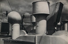 1931 Original Ship BREMEN Nautical Photo Gravure Switzerland HANS FINSLER 11×14