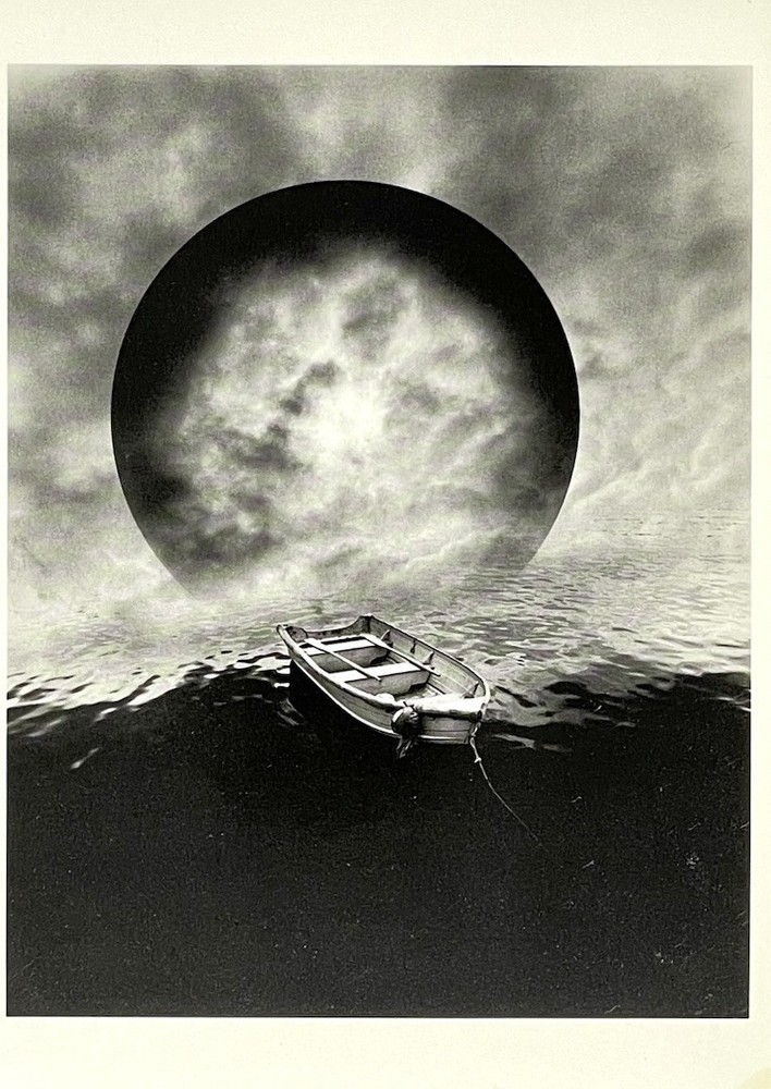 Jerry N. Uelsmann 1979 Art Photo Print Card By Fotofolio 4”x6” Boat Cloud Sphere