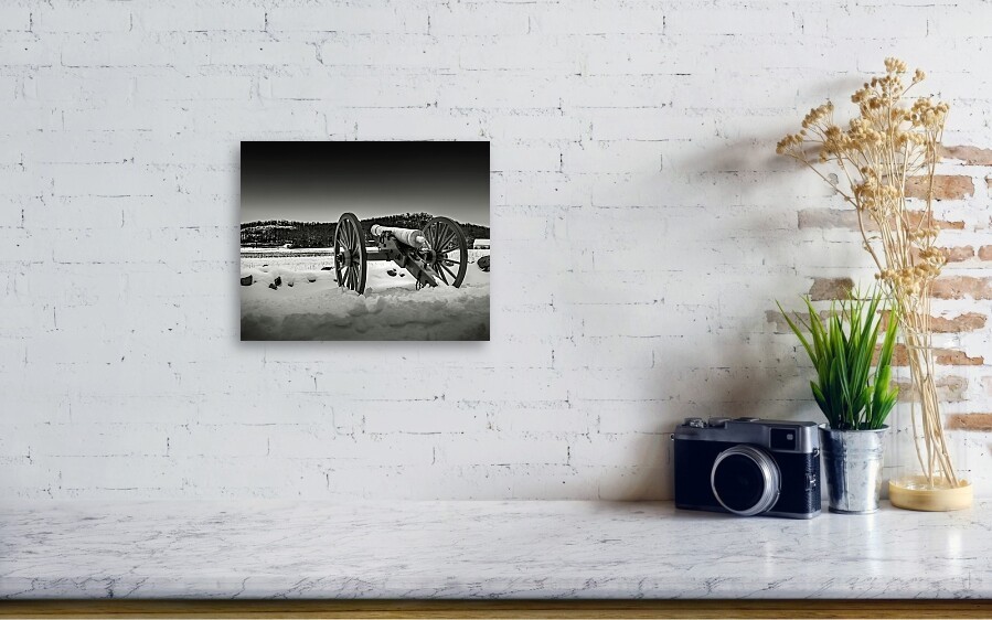 Cannon Winter Snow Photography Gettysburg Civil War Pennsylvania Art Print