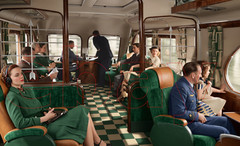 Photo Art Print Interior view Beaver Tail Observation Car Midwest Hiawatha 1947