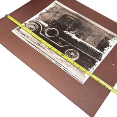 Vintage Sepia Photograph Antique Car Truck Matted Print Industrial Wall Decor