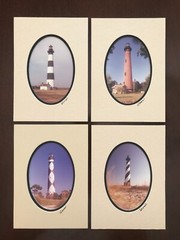 Set of 4 North Carolina Lighthouse Photos signed by Barry Gamow photographer Art