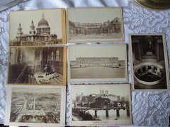 PARIS CVD ORIGINAL LARGE VINTAGE PHOTO FOTOGRAFIA 7 PIECE
