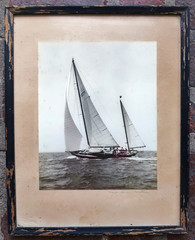 Original NORMAN FORTIER Black & White SAILBOAT PHOTO, Yacht – Signed, SAILING