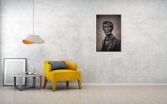Abraham Lincoln Gettysburg Statue Portrait Antique Sepia Photography Art Print