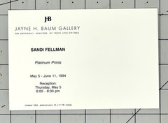 Sandi Fellman (b. 1952) Art Announcement Card 1994 – Platinum Prints