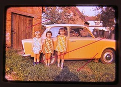 Trabat Trappi color slide GDR three girls from the 70s