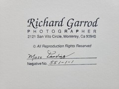 Richard Garrod, silver gelatin, black and white photograph, Moss Landing