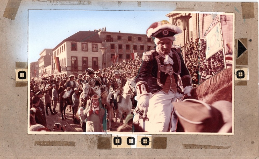 Carnival / Mardi Gras parade – original print photo montage – around 1950 Cologne?