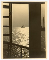 Signed Percy Loomis Sperr NY Harbor Vintage Photo Boat Ferry 1931