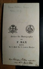 Clara Velten 1866 – 23 years old – portrait/CDV F. Hax Bonn