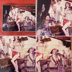 VTG Pirate Tavern Photograph on Board MCM Estate, Pin Up, Tiki Bar Nautical Art