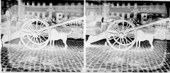 STEREO GLASS NEGATIVE, handcart w sweet dog, adds, rare, vintage fine art STEREO