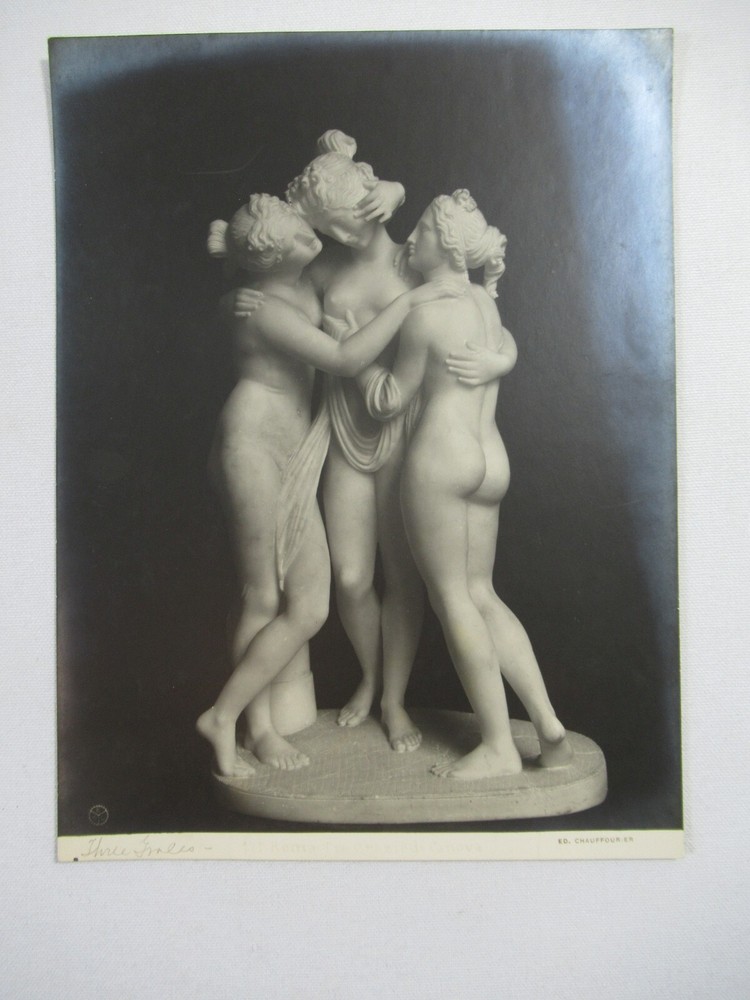 Gustave Eugene Chauffourier Tre Grazie di Canova Art Photo Print Three Graces