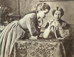 Deux Women Life IN Germany Scene Genre Photo c1870 Stereo Vintage
