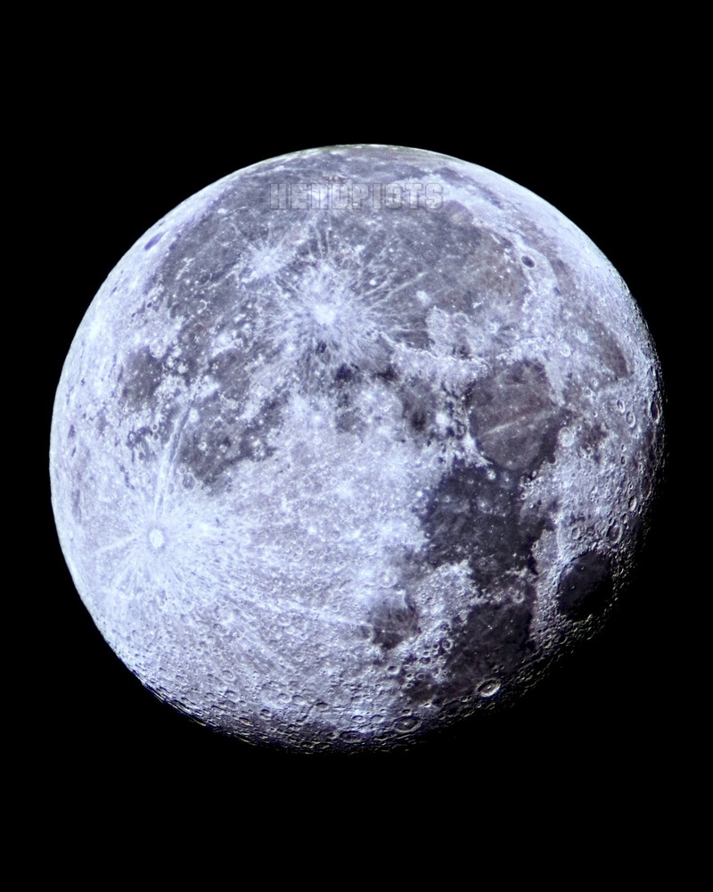 Moon Decor 8×10 inch Print 96 Percent Full Moon (Waning Gibbous Phase) M5309
