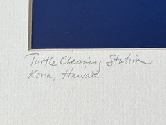 Artist Cynthia Hankins Signed Photo & Matte Turtle Cleaning Station Kona, Hawaii
