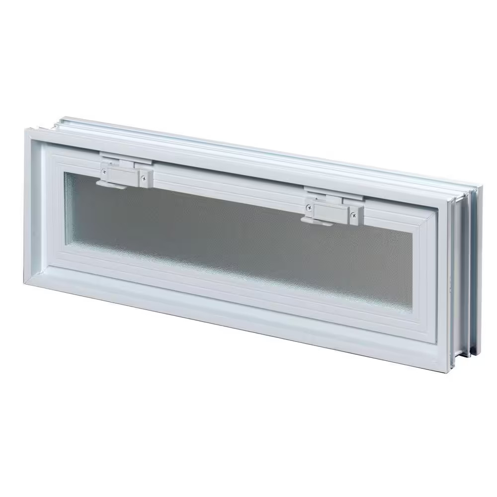 3 In. Thick Series 24 In. X 8 In. X 3 In. Hopper Vent for Glass Block Windows (A