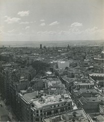 Madrid Spain city aerial view vintage art photo by Eileen Darby