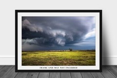 Funnel Cloud Photography Print: Oklahoma Tornado Storm Weather Stormy Sky Photo