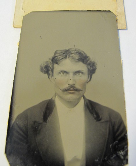 Antique 1800’s Civil War Era Tintype Photograph Man w/ Intense Stare