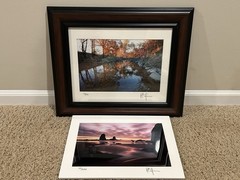 Set of Signed Photography 11 x 14 Matted, One Framed, Seashore and Lake Scene