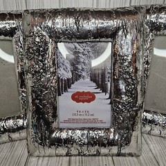 1 St. Nicholas Silver Chrome Christmas Frames Rustic Primitive Core 4 x 6