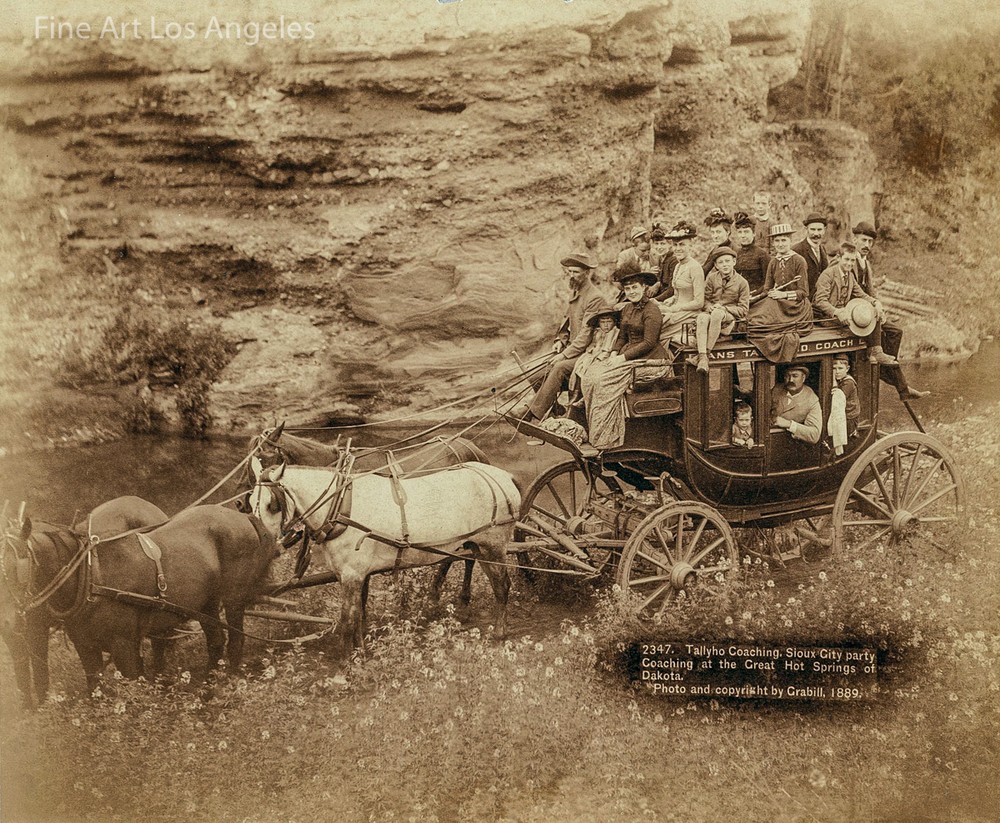 John C.H. Grabill photo, «Tallyho Coaching at Great Hot Springs of Dakota» 1889