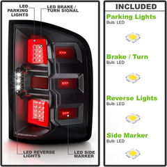 – for 2007-2013 Chevy Silverado 1500 2500HD 3500HD Black Upgrade Full LED Tail L