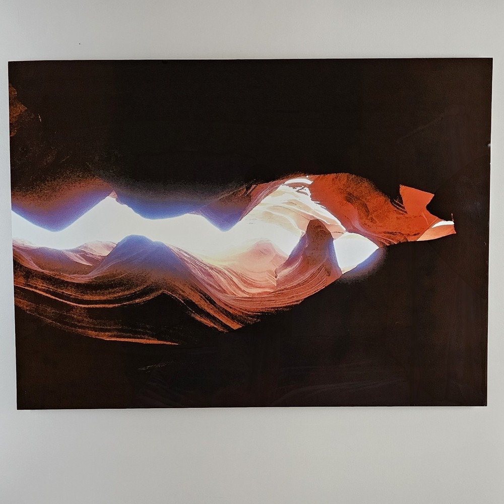ART – Large Signed Joann Harrison Photograph 48×35 Antelope Canyon On Metal