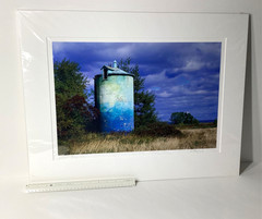 Fine Art Photograph Blue Silo Lake Michigan Shoreline Landscape Signed & Matted