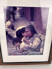 Vintage Original Photo Framed Matted Indigenous Mother & Child Portrait