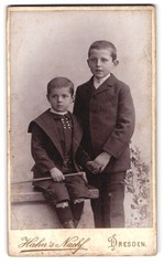 Photograph Hahn’s Nachfl., Dresden, Waisenhausstr. 16, boy with walking stick i