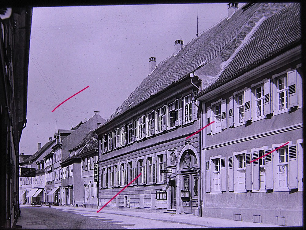 Karlsruhe Durlach Old Town Slaughterhouse Historical Motif Glass Picture