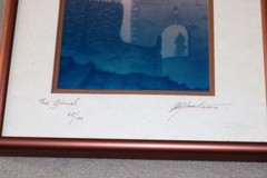 Lovely PAIR Art Photo FOG City Scape Signed Framed Unusual Sun Cloudy Muted ZO