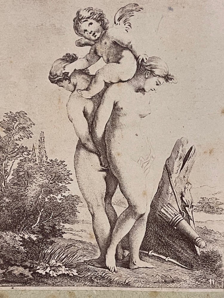 Curiosa Albumen Photograph Engraving François Boucher A. Calavas Paris 1875